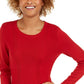 Suéter feminino estilo &amp; co com pontos mistos, vermelho, tamanho extra pequeno