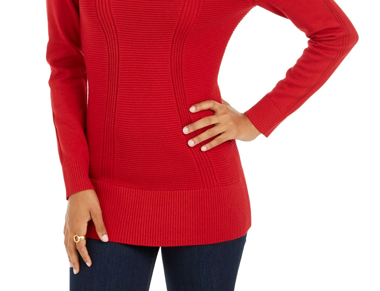 Suéter feminino estilo &amp; co com pontos mistos, vermelho, tamanho extra pequeno