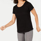 Camiseta feminina Ideology com costas em malha, preta, tamanho pequeno