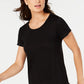 Camiseta feminina Ideology com costas em malha, preta, tamanho grande
