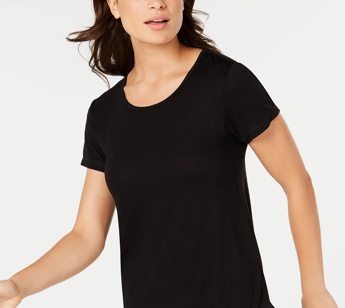 Camiseta feminina Ideology com costas em malha, preta, tamanho grande