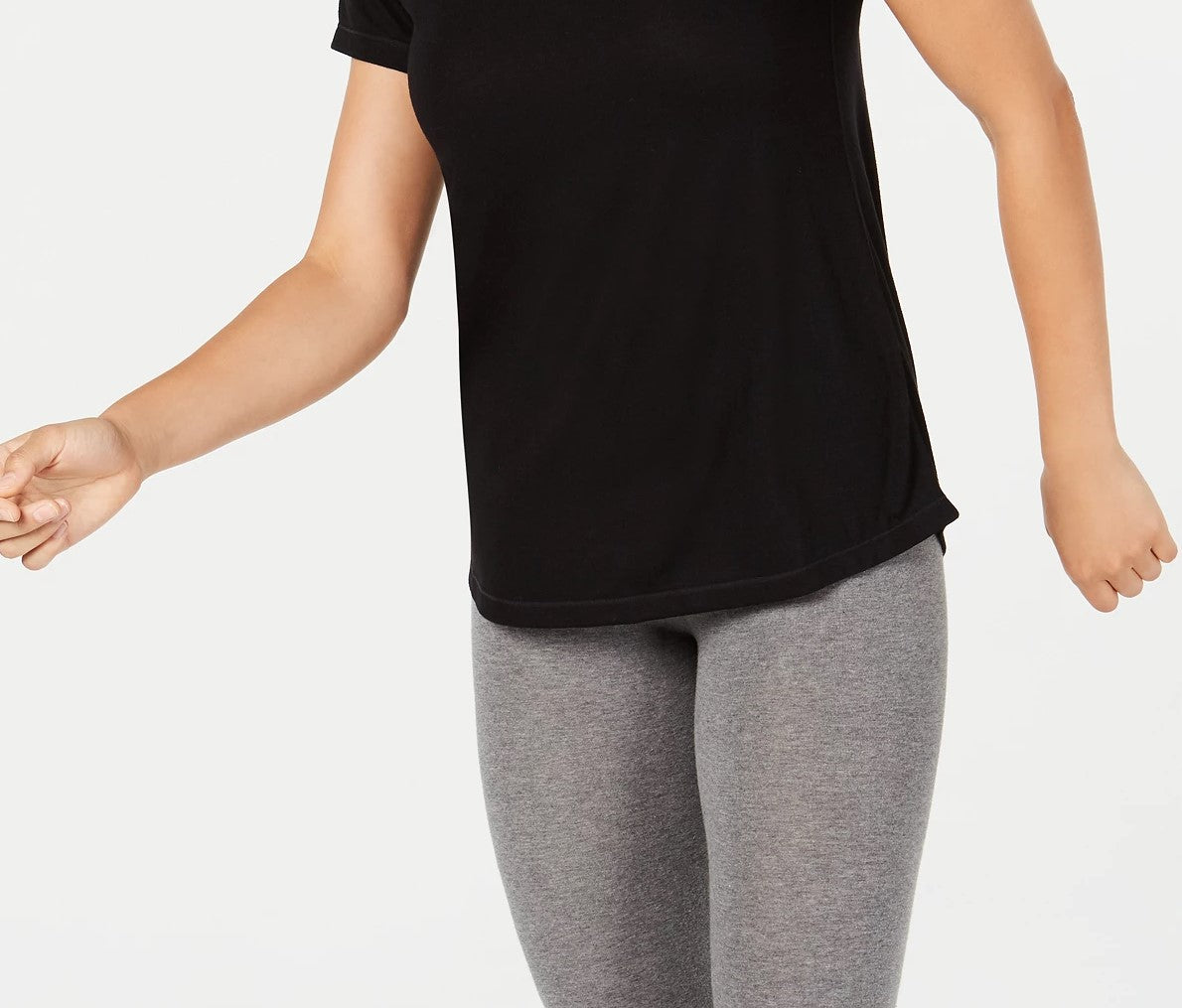 Camiseta feminina Ideology com costas em malha, preta, tamanho grande