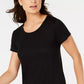 Camiseta feminina Ideology com costas em malha, preta, tamanho pequeno