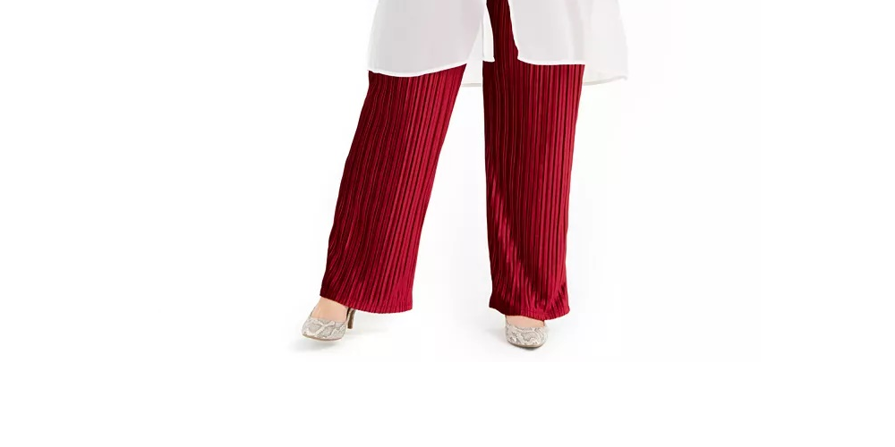 Blusa túnica feminina Alfani com abertura frontal, branca, tamanho 2X