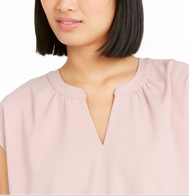 Túnica feminina Alfani com manga curta rosa tamanho pequeno