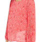 Blusa feminina Alfani Petite com estampa floral e manga plissada, rosa, tamanho médio