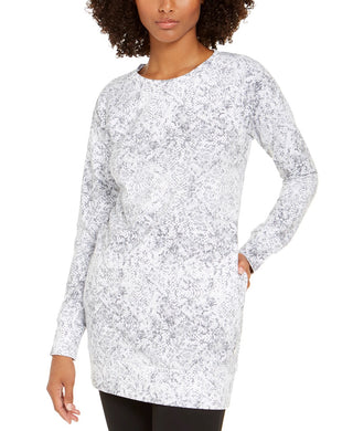 Ideology Women's Snake-Print Tunic White Size Large