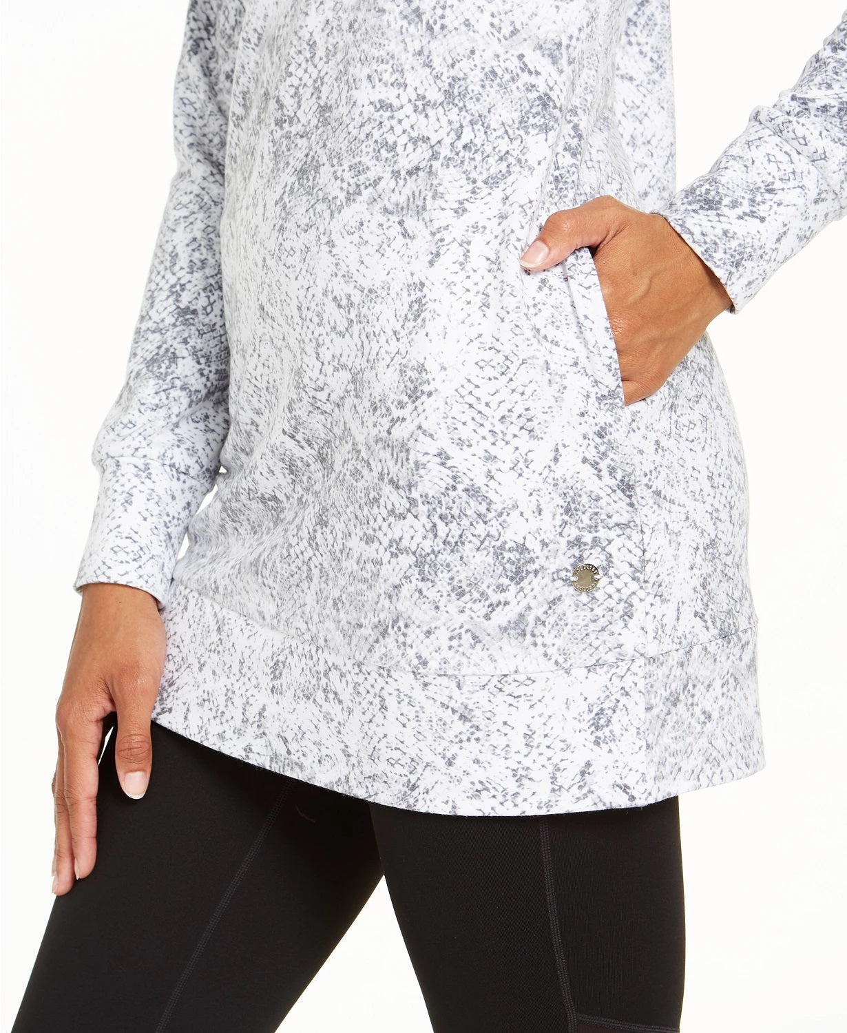 Túnica feminina com estampa de cobra Ideology, branca, tamanho grande