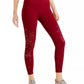 Leggings femininas Ideology sem costura perfuradas de cintura alta, tamanho grande, vermelho