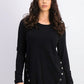 Alfani Suéter Feminino Petite Hardware Costurado Preto Tamanho Médio