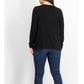 Suéter feminino Alfani com costura e ferragens, preto, tamanho pequeno