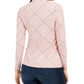 Camiseta feminina estampada Charter Club com zíper e meio zíper, rosa, tamanho pequeno