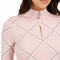 Camiseta feminina estampada Charter Club com zíper e meio zíper, rosa, tamanho pequeno