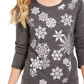 Moletom feminino com estampa de floco de neve estilo &amp; co, preto, tamanho médio