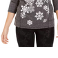 Moletom feminino com estampa de floco de neve estilo &amp; co, preto, tamanho médio