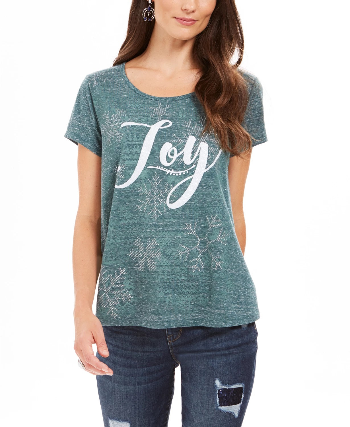 Camiseta feminina Joy Graphic da Style &amp; Co, verde, tamanho XXG