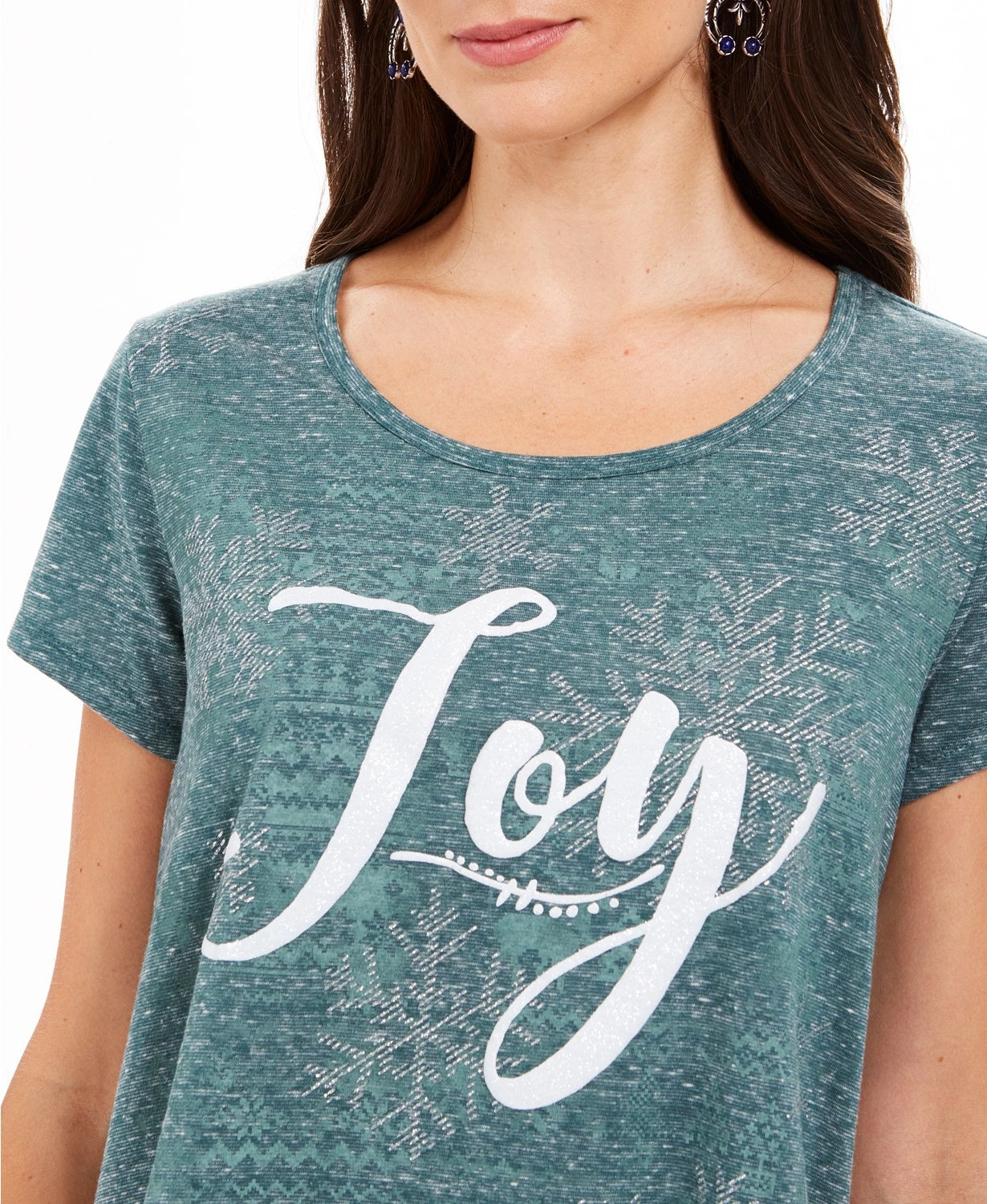 Camiseta feminina Joy Graphic da Style &amp; Co, verde, tamanho XXG