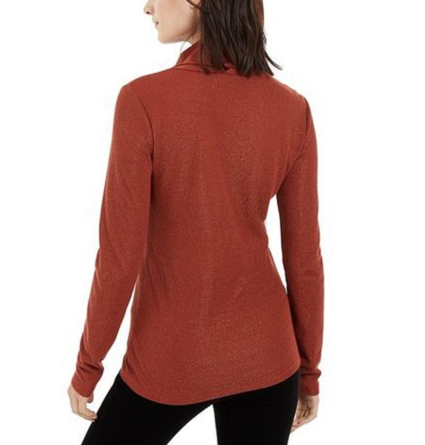 INC International Concepts Feminino Shimmer Gola Alta Vermelha Tamanho Extra Grande