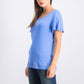 Karen Scott Top de algodão com ilhós feminino, azul, tamanho pequeno