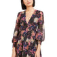 Vestido Blusa Feminino Bar III Estampado com Confete e Manga Longa Preto Tamanho X-S