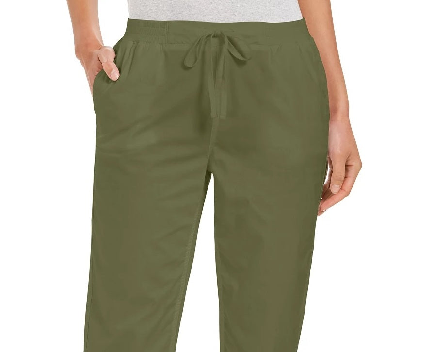 Calça utilitária com punho e fecho pull-on feminina Style &amp; Co, verde, tamanho 4