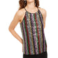 Blusa listrada com lantejoulas INC International Concepts feminina, preta, tamanho pequeno