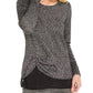 Top metálico com camadas feminino INC International Concepts, prateado, tamanho pequeno
