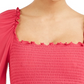Blusa feminina Bar III com decote quadrado e franzido, vermelha, tamanho extragrande