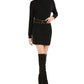 Vestido suéter com cinto feminino Bar III, preto, tamanho extragrande