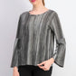 Blusa listrada com manga sino feminina Style &amp; Co, preta, tamanho pequeno