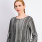 Blusa listrada com manga sino feminina Style &amp; Co, preta, tamanho pequeno
