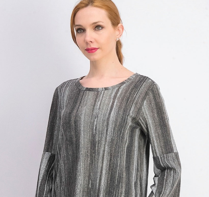 Blusa listrada com manga sino feminina Style &amp; Co, preta, tamanho pequeno