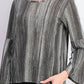 Blusa listrada com manga sino feminina Style &amp; Co, preta, tamanho pequeno