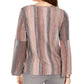 Blusa listrada feminina estilo &amp; co, manga sino, roxa, tamanho extrapequeno