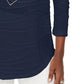 JM Collection Blusa de malha texturizada ondulada feminina, tamanho X-S