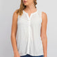 Regata feminina com botões Style &amp; Co, branca, tamanho grande