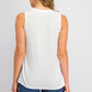Regata feminina com botões Style &amp; Co, branca, tamanho grande