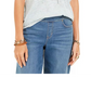 Blusa listrada com decote em V e amarração Style &amp; Co feminina, tamanho P, azul