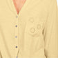 Blusa feminina com bolsos e ilhós e amarração frontal, tamanho médio, amarela, da Style &amp; Co