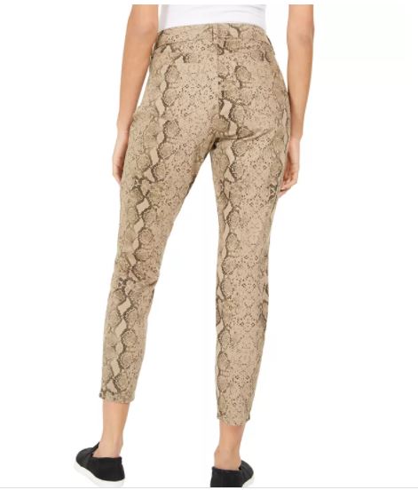 Calça jeans skinny estampada com controle de barriga curvilínea feminina Style &amp; Co, marrom, tamanho 2