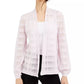 Cardigan xadrez feminino Alfani Illusion, branco, tamanho pequeno, médio