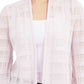 Cardigan xadrez feminino Alfani Illusion, branco, tamanho pequeno, médio