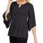 Blusa feminina com manga flare e detalhes embelezados, preta, tamanho grande, da coleção JM