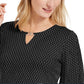 Blusa feminina com manga flare e detalhes embelezados, preta, tamanho grande, da coleção JM