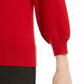 Suéter feminino Maison Jules com mangas bufantes, vermelho brilhante, tamanho X-S