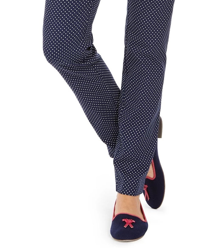 Calça feminina com estampa de bolinhas Charter Club, azul, tamanho 10