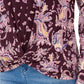 Top feminino com bainha torcida estampada estilo &amp; co, roxo, tamanho grande