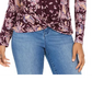 Top feminino com bainha torcida estampada estilo &amp; co, roxo, tamanho extrapequeno