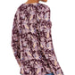 Top feminino com bainha torcida estampada estilo &amp; co, roxo, tamanho grande