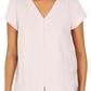 Blusa feminina estilo &amp; co com botões e mangas bufantes, rosa, tamanho pequeno